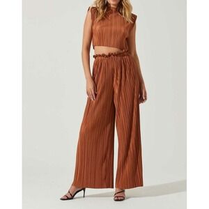 ASTR the Label Pant Cropped top set Rust‎ Sleeveless Wide Leg XS Cruise Control